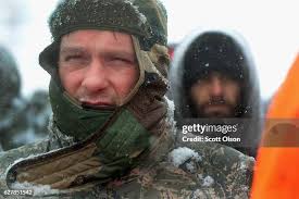 Despite blizzard conditions, Erwin Begay, a retired Army veteran from...  News Photo
