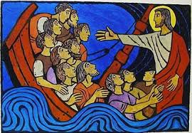 24 suddenly a furious storm came up on the lake, so that the waves swept over the boat. S T R E A M Jesus Calms The Storm Catholic Teacher Resources