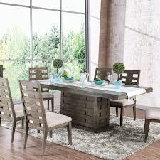 special elsmere antique gray dining room set homelegance. Jayden Rustic Gray Finish 7 Piece Transitional Style Dining Set With Lattice Base Furniture Of America Cm3021