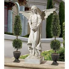 Design Toscano 44 5 In H X 32 In W Off White Angels And Cherubs Garden Statue Lowes Com Angel Statues Garden Statues Angel Statues Sculpture