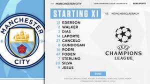 The official manchester city facebook page. Monchengladbach Vs Manchester City Starting Lineups For Uefa Champions League Round Of 16 Matchup Cbssports Com
