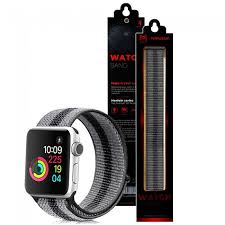 Clean up the engraved part. Apple Watch Band 42mm 44mm Nylon Sport Loop Strap Henlein Series By Margoun Grey Black