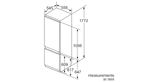 Refrigerator sizes the guide to measuring for fit. Bosch Kis87af30n Built In Fridge Freezer With Freezer At Bottom