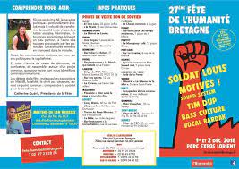 Mariage de vanessa demouy et philippe lellouche : Fete De L Humanite Bretagne Du 1er Et 2 Decembre 2018 Demandez Le Flyer Et Le Programme Le Chiffon Rouge Pcf Morlaix Montroulez