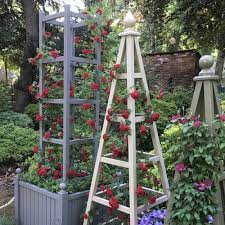 Wooden Garden Obelisk Tower Accoya Painted Any Colour In 2020 Garden Obelisk Wooden Garden Tower Garden