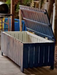 The new cedar decking was absolutely beautiful. Outdoor Storage Bench Vertical Slat Design Ana White