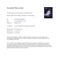 Pdf Personal Hygiene And Vulvovaginitis In Prepubertal Children