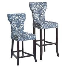 Carmilla Bar Counterstools Blue Damask Blue Bar Stools Bar Stools Counter Bar Stools