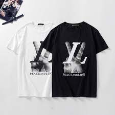 ルイヴィトン peace and love tシャツ 半袖 lv ロゴtシャツ ペア メンズレディースtシャツ ヴィトン tシャツ レディース t シャツ ロゴtシャツ