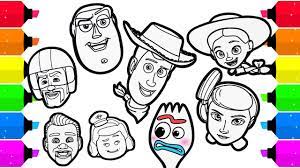 Grab these toy story 4 printable coloring sheets and get ready to see the new movie! Toy Story 4 All Character Faces Drawing And Coloring Youtube