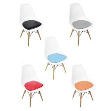 Tropical flowers, interweaving patterns and trendy stripes are featured on these wonderful outdoor chair cushions to dress a setting in fashionable tones. Eames Style Dsw Molded White Plastic Dining Shell Chair With Cushion Shell Chair Chair Eames