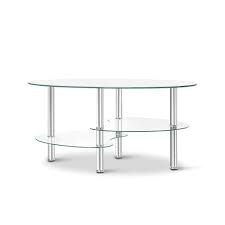 The glass in this oval glass coffee table is beveled to create a softer edge. Artiss 3 Tier Coffee Table Glass Nice Sale