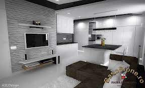 Aveti mai jos poze cu bai, bucatarii, dormitoare si sufragerii amenajate cu piatra naturala decorativa. Finisare Si Amenajare Living Cu Piatra Decorativa Basa Stone Home Interior Flat Screen