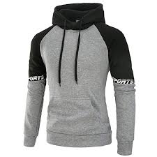 amazon com mens hoodie long sleeve patchwork sweatshirt