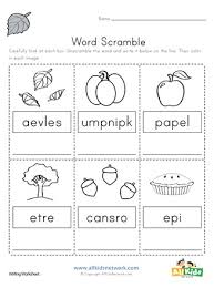 They contain all sight words from dolch's sight word list for kindergarten. Fall Word Scramble Worksheet All Kids Network