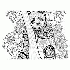 Vector monochrome hand getekende zentagle illustratie van panda beer. Pandabeer Kleurplaten Leuk Voor Kids