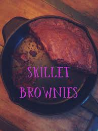 Eazy Peazy Skillet Brownies Recipe 1 Box Brownie Mix I Used Ghirardelli Instead Of The Box Instructions Rep Recipes Skillet Brownie Cast Iron Recipes