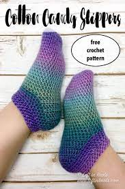 Free crochet socks & easy crochet slipper patterns ideal for beginners. Crochet Cotton Candy Slipper Socks Free Pattern Left In Knots