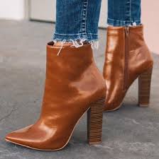 Black Ankle Boots With Brown Heel Pointed Chunky Boots Black For Women Brown Ankle Boots Leather Boots Women Womens Boots Ankle