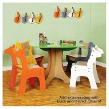 P Kolino Tree Table And Animal Chairs Constructed Of Wood Made To Last Through Childhood Has A Penci Kids Table And Chairs Playroom Furniture Kids Furniture