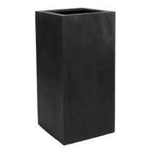 Potterypots Bouvy Medium 24 In Tall Black Fiberstone Indoor Outdoor Modern High Square Planter E1016 60 01 The Home Depot In 2020 Square Planters Modern Outdoor Diy Planters Indoor