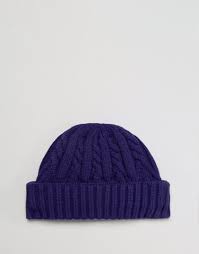 Well, i decided to make it into a beanie! Asos Synthetic Asos Mini Fisherman Beanie In Purple Cable Knit For Men Lyst