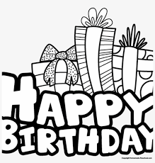 Birthday clipart black and white. Black And White Birthday Clipart Happy Birthday Line Happy Birthday Color 1024x1024 Png Download Pngkit