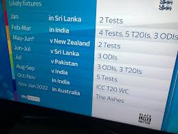 India v england 2021 between 5th february and 5th march 2021: England S Schedule Between January 2021 And January 2022 Is A Little Bit Full On Cricket