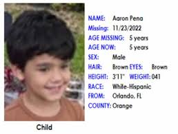 Florida Missing Child Alert Canceled For 5-Year-Old Aaron Pena, Found Dead  In Pond