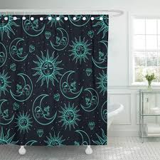 Cynlon Vintage That Consists Of Pictures The Sun Moon Bathroom Decor Bath Shower Curtain 60x72 Inch Walmart Com Walmart Com