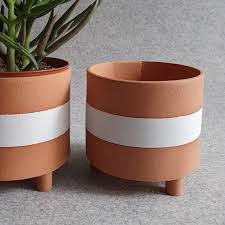 Check Out This Item In My Etsy Shop Https Www Etsy Com Uk Listing 720009031 Striped Terracotta Flower Pot Terracotta Flower Pots Clay Flower Pots Flower Pots