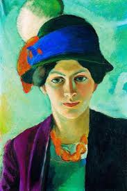 Portrait De La Femme De L'artiste Avec Un Chapeau (Artist's Wife with Hat)  Peinture D'august Mack' Giclee Print
