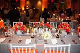 Grey And Orange Modern Wedding In Washington Dc Bridal Musings Wedding Modern Orange Grey Wedding Wedding Reception Tablescapes