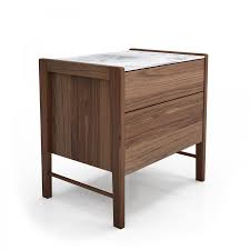 Frida 2 Drawer Nightstand In Qs Walnut Natural With White Cherokee Mar Cadieux Interiors Ottawa Furniture Store