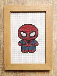 Free spiderman cross stitch patterns, generated at www.myphotostitch.com. Marvel Cross Stitch Pattern Chibi Spiderman 16ct Aida Kreuzstich Kreuzstichmuster Nahmuster