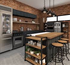 Check out our collection of 15 industrial kitchen designs. Black And Brick Industrial Kitchen Design Foyr