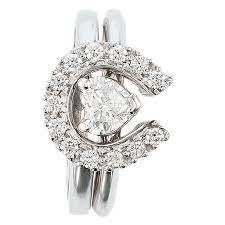 Two Become One Horseshoes And Hearts Equestrian Wedding Set Unique Engagement Rings Western Wedding Rings Shop Engagement Rings