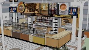 Large Preview Of 3d Model Of Hospital Atrium Canteen Food Kiosk Canteen Design Food Kiosk Kiosk Design