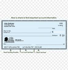 There may be times when you may need to use your checking account routing number when making certain payments. Check Image With Routing Number Account Number And Aba Routing Transit Number Png Image With Transparent Background Toppng