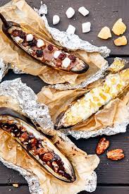 Campfire Banana Boats 9 Ways Recipe Campfire Bananas Campfire Banana Boats Banana Boats