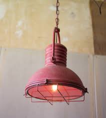red rustic pendant light