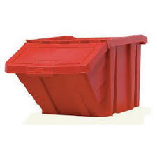 Quantum storage heavy duty attached top container — 24in. Heavy Duty Storage Bin With Lid Red 359519