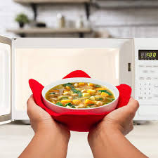 Run sealed container under hot water to release the frozen block into a. Amazon Com Weber S Wonders Microwave Safe Bowl Holder Heat Resistant Plate Hugger Multipurpose Polyester Hand Protector From Hot Dishes Carry Your Soup Rice Pasta Bowl With Our Dish Pads 4