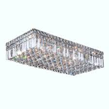 Worldwide Lighting Cascade Collection 6 Light Crystal And Chrome Ceiling Light W33530c24 The Home Depot Worldwide Lighting Flush Mount Ceiling Lights Ceiling Lights