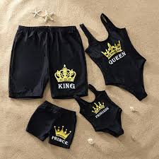 While babies would be happy in a diaper or even naked, there's something truly adorable about seeing dad and baby in matching bathing suits. Family Matching Swimwear Mother Daughter Swimsuit Mommy And Me Bikini Clothes Family Look Father Mom Daughter Son Bathing Suit In 2021 Matching Family Outfits Matching Swimwear Swimwear Outfit