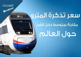 انفوجراف سعر تذكرة المترو مقارنة بمتوسط دخل الفرد حول العا مصراوى