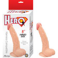 Hero 8 inches Curved Cock Light Skin Tone | Romantic Depot