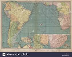 South Atlantic Ocean Sea Chart Ports Lighthouses Mail