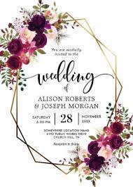 Boho Bordo Geometric Wedding Invitation Geometric Wedding Invitation Geometric Wedding Wedding Invitations Boho