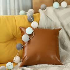 Free shipping on qualified orders. Homeroots 386798 Xl Rustic Brown Faux Leather Lumbar Pillow Cover